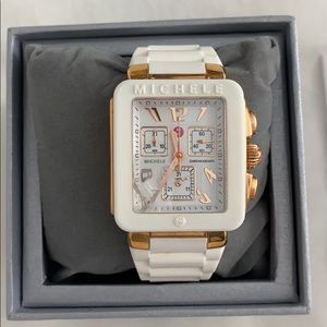 Michele Watch “Park Jelly Bean” white & rose gold